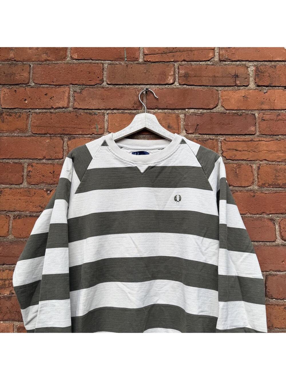Vintage Fred Perry sportswear striped crewneck sweatshirt L - Picture 2 of 8